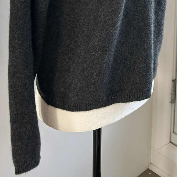 Lauren Ralph Lauren Charcoal 100% Cashmere Rib Turtleneck Sweater – US Petite L - Picture 2 of 9